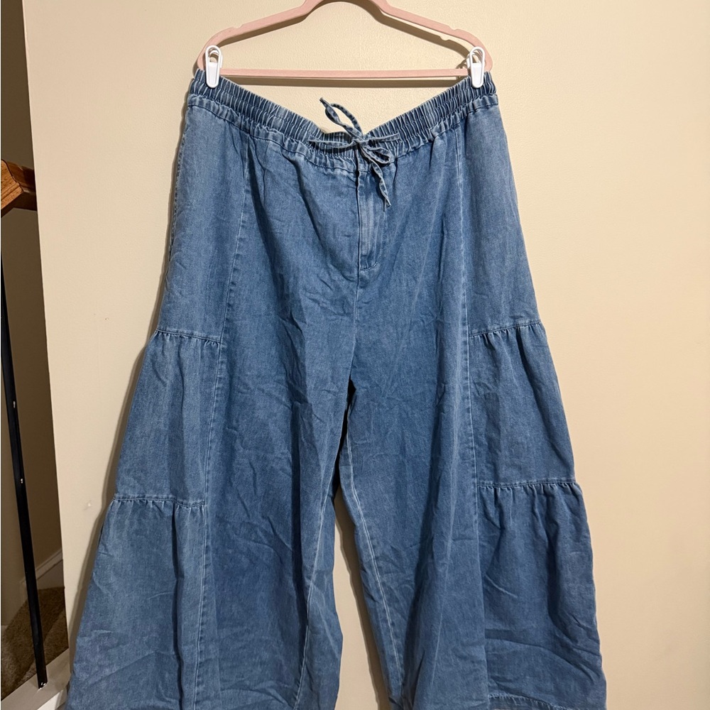 Wide Leg Denim Pants